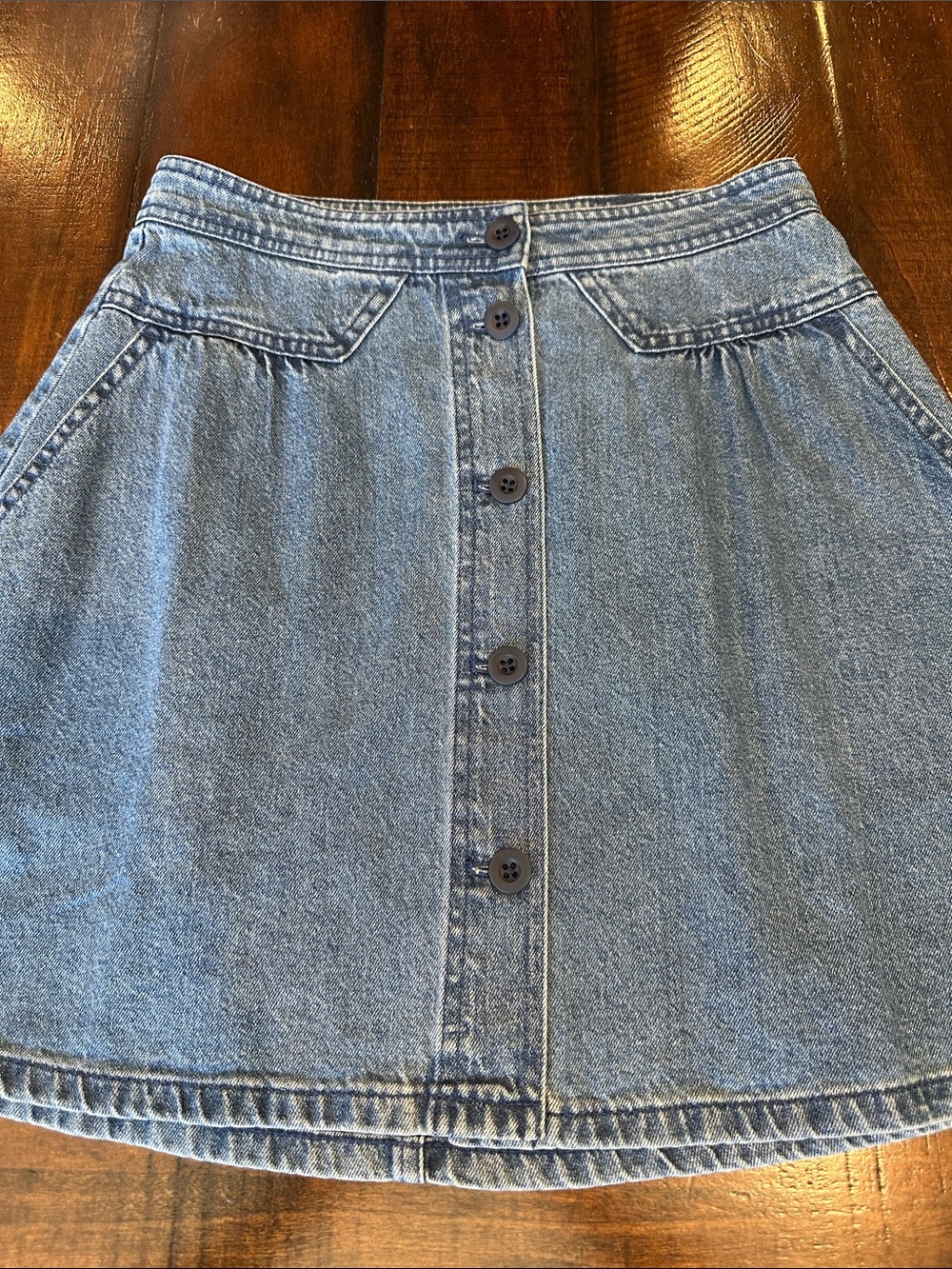 Madewell Light Blue Button-Front Denim Mini Skirt. Literally worn once